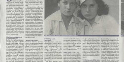 Jubileuszowe wydanie gazety, strona 4, zdjęcie Arciszanek i dwa zdjęcia budynku szkoły